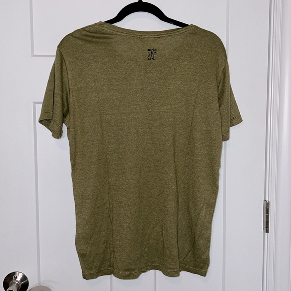 NWT One Teaspoon OT Linen Wide Neck Short Sleeve Tee - Khaki - Picture 3 of 7